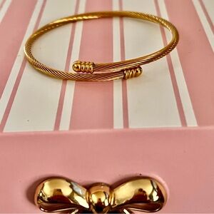 Gold-Tone Twisted Cable Cuff Bracelet